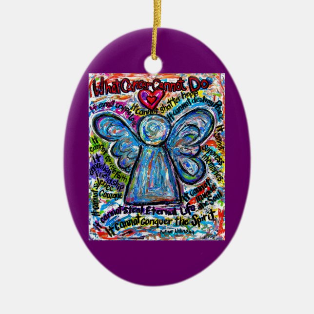 Colorful Cancer Angel Ornament Pendant Customized (Front)