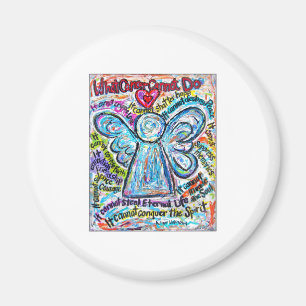 Colorful Cancer Angel Painting Magnet