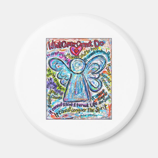 Colorful Cancer Angel Painting Magnet (Front)