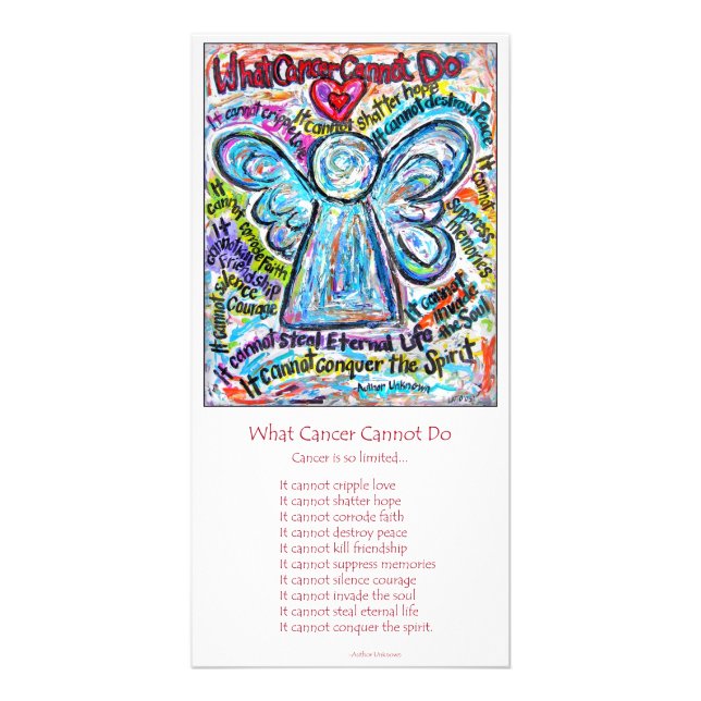 Colorful Cancer Angel Photo Card (Front)
