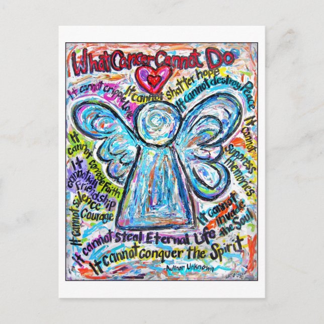 Colorful Cancer Angel Postcard (Front)