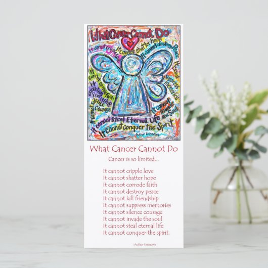 Colorful Cancer Angel Rack Card (Standing Front)