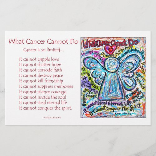 Colorful Cancer Angel Stationery