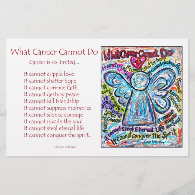 Colorful Cancer Angel Stationery (Front)
