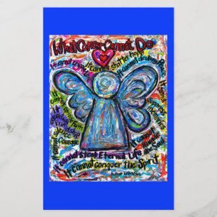 Colorful Cancer Angel Stationery