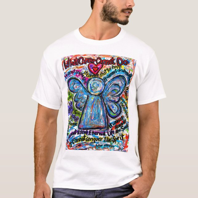 Colorful Cancer Angel T-shirt (Angel Front & Poem) (Front)