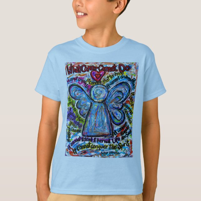 Colorful Cancer Angel T-shirt (Double Images) (Front)