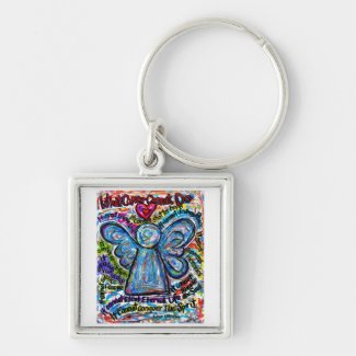 Colorful Cancer Cannot Angel Art Keychain Pendant