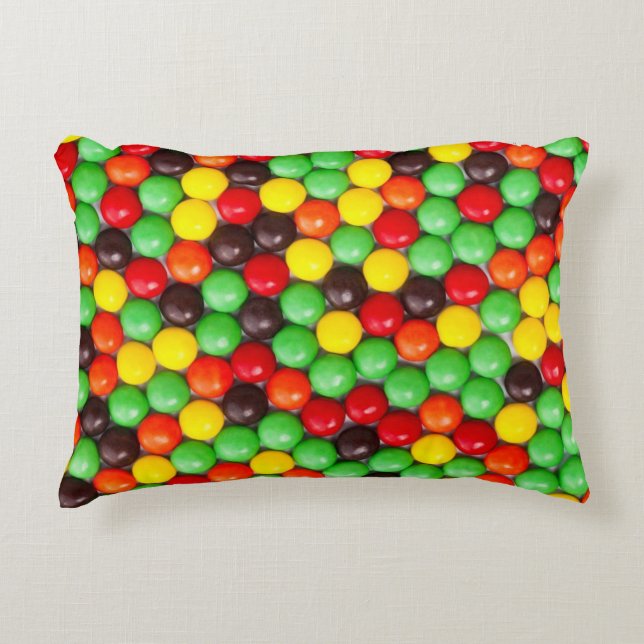 Colorful candies accent pillow (Front)