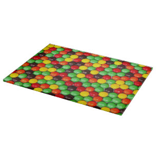 Colorful candies cutting board