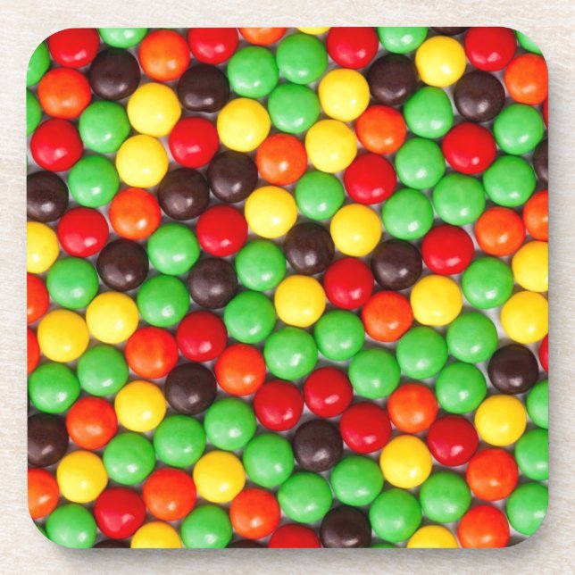 Colorful candies drink coaster (Front)