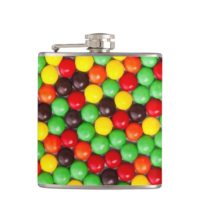 Colorful candies hip flask (Front)
