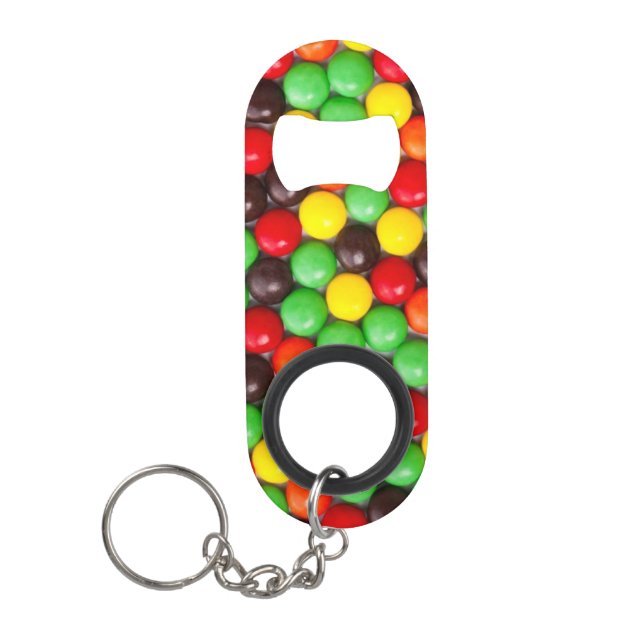 Colorful candies keychain bottle opener (Front)