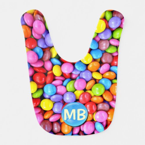 Colorful Candies Personalize Photo Baby Bib