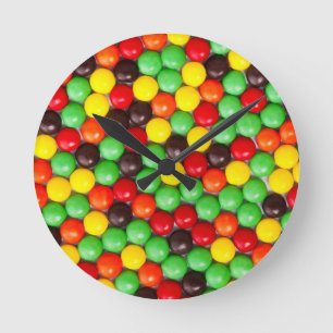 Colorful candies round clock