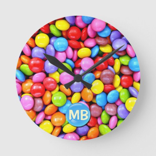 Colorful Candies Round Clock