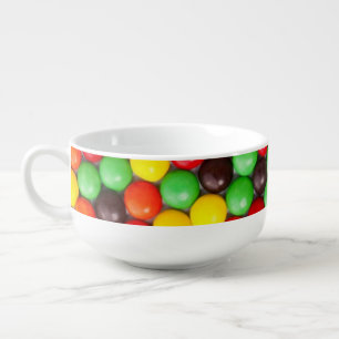 Colorful candies soup mug