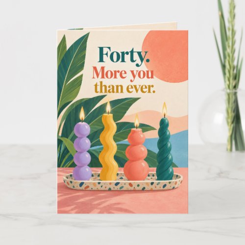 Colorful Candles 40th Milestone Birthday Card