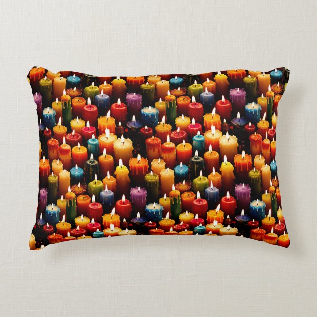 Colorful candles accent pillow (Front)