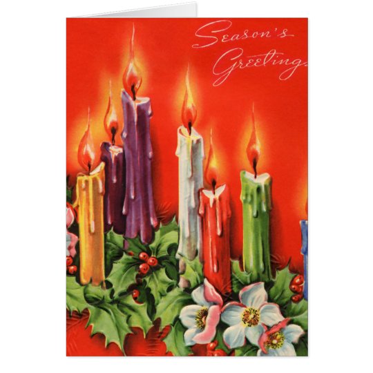 Colorful CAndles Seasons Greetings Card