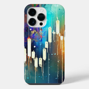 Colorful candlestick chart abstract painting iPhone 14 pro max case