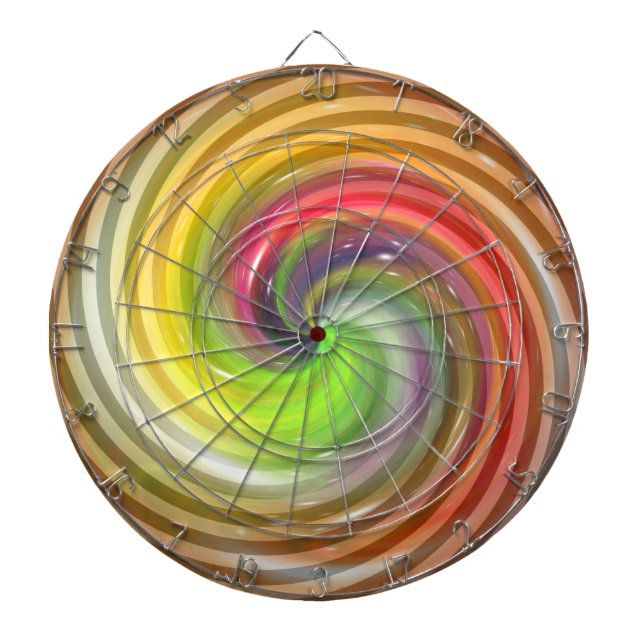 Colorful Candy Abstract Art Dartboard With Darts (Front)