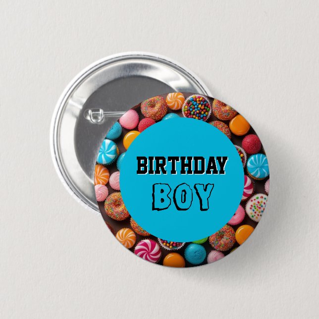 Colorful Candy and Cupcake  Button (Front & Back)