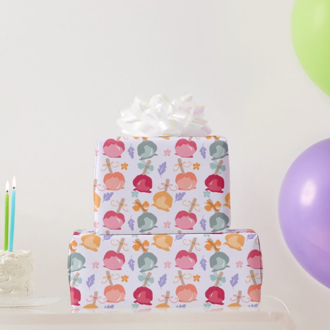 Colorful Candy Apples Wrapping Paper (Party Gifts)