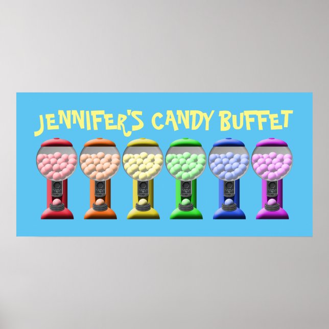Colorful Candy Buffet Sign (Front)