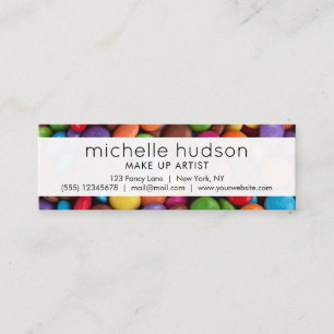 Colorful Candy, Candy Buttons, Dessert, Candy Shop Mini Business Card