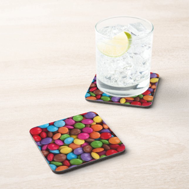Colorful Candy, Candy Buttons, Sweets, Food Beverage Coaster (Right Side)