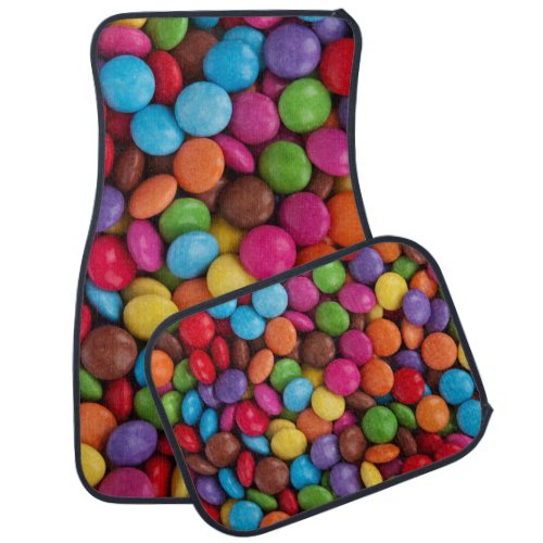 Colorful Candy Candy Buttons Sweets Food Car Floor Mat