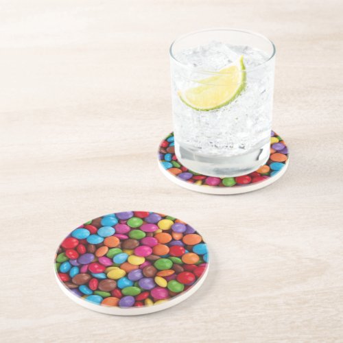 Colorful Candy Candy Buttons Sweets Food Coaster