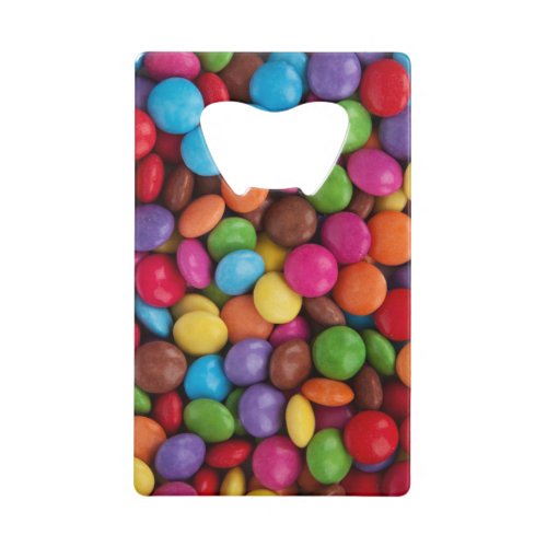 Colorful Candy Candy Buttons Sweets Food Credit Card Bottle Opener