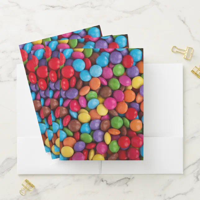 Colorful Candy, Candy Buttons, Sweets, Food Pocket Folder | Zazzle