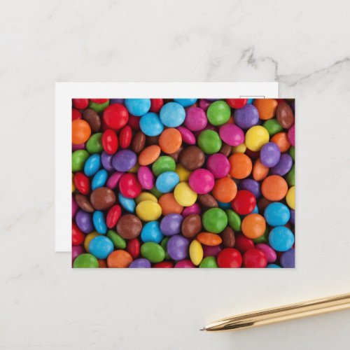 Colorful Candy Candy Buttons Sweets Food Postcard