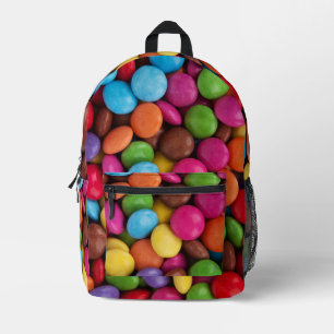 Colorful Candy, Candy Buttons, Sweets, Food Printed Backpack