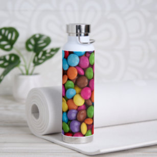 Colorful Candy, Candy Buttons, Sweets, Food Water Bottle