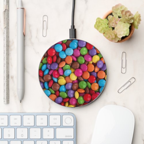 Colorful Candy Candy Buttons Sweets Food Wireless Charger