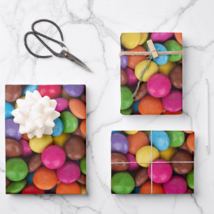 Colorful Candy, Candy Buttons, Sweets, Food Wrapping Paper Sheets