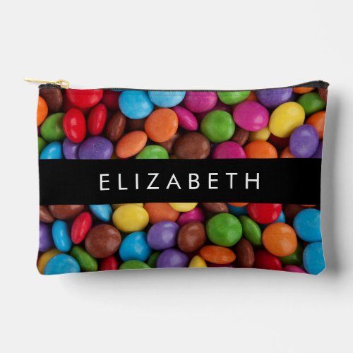 Colorful Candy Candy Buttons Sweets Your Name Accessory Pouch