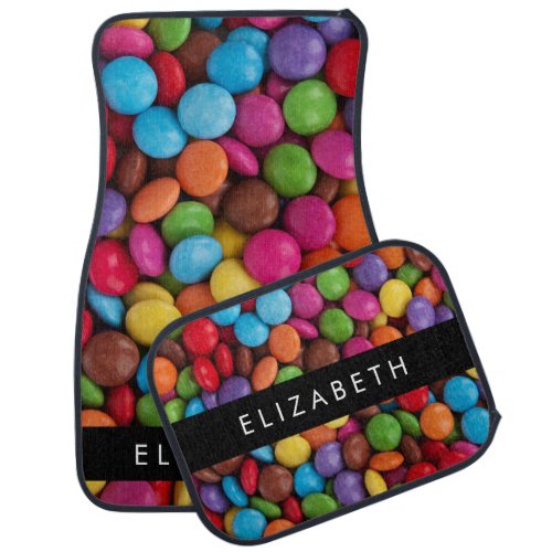 Colorful Candy Candy Buttons Sweets Your Name Car Floor Mat