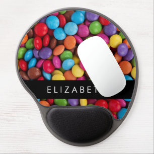 Colorful Candy, Candy Buttons, Sweets, Your Name Gel Mouse Pad