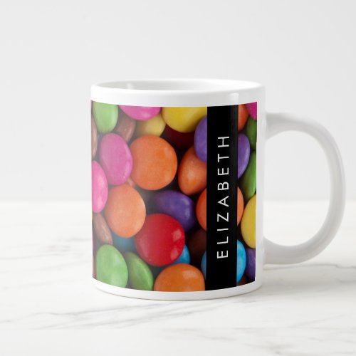 Colorful Candy Candy Buttons Sweets Your Name Giant Coffee Mug