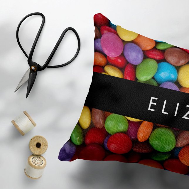 Colorful Candy, Candy Buttons, Sweets, Your Name Pillow Case (Creator Uploaded)