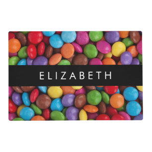 Colorful Candy, Candy Buttons, Sweets, Your Name Placemat