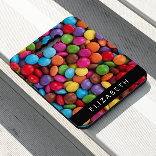 Colorful Candy Candy Buttons Sweets Your Name Seat Cushion