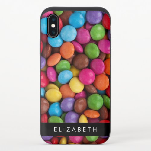 Colorful Candy Candy Buttons Sweets Your Name iPhone X Slider Case