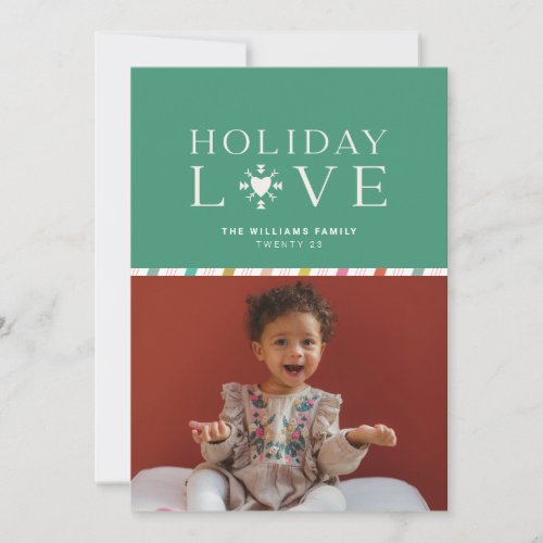 Colorful Candy Cane Stripe Christmas Photo Card