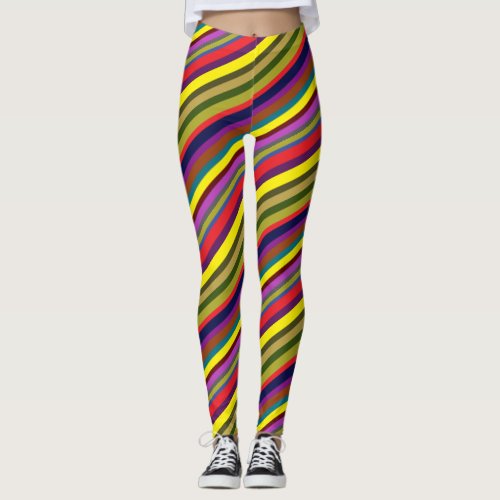 Colorful candy cane swirl leggings leggings